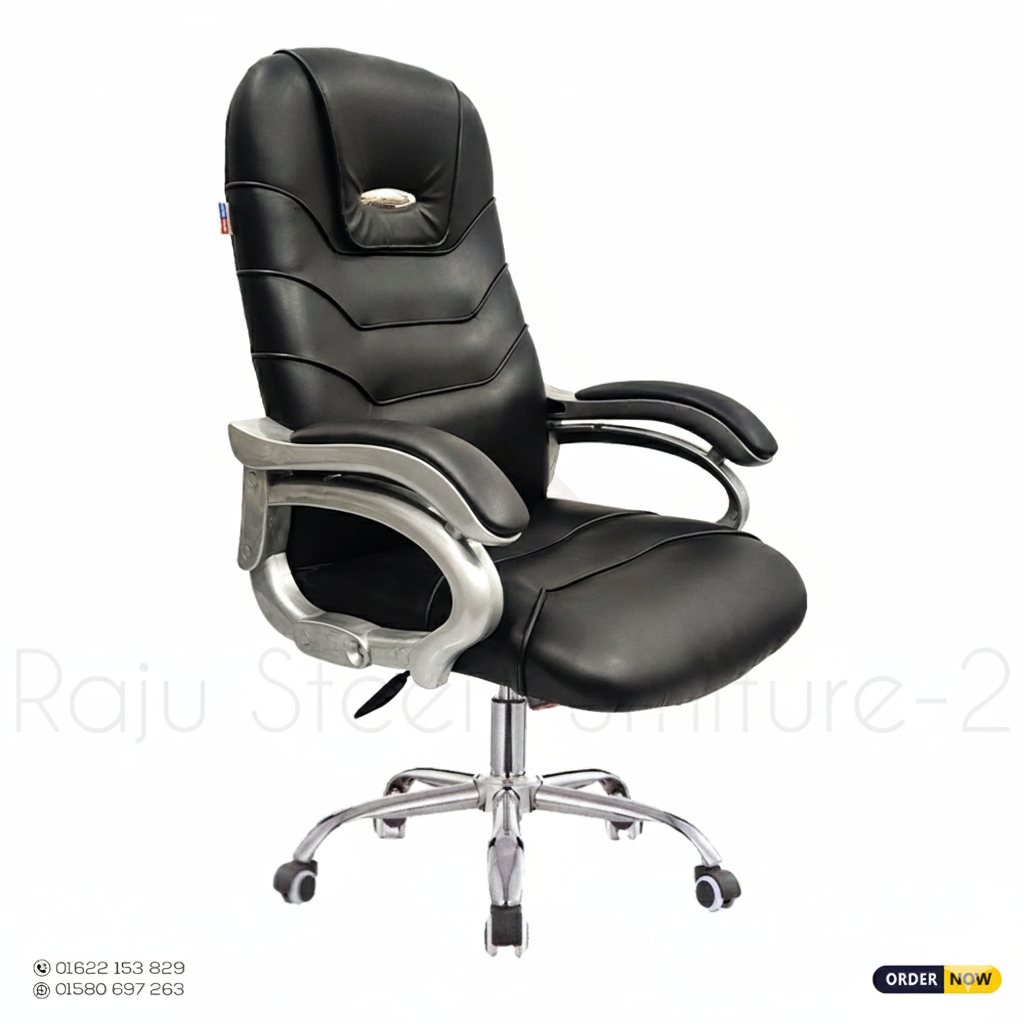 🪑 Boss Office Chair – Model: RS-04 (SS Base) | Size: L